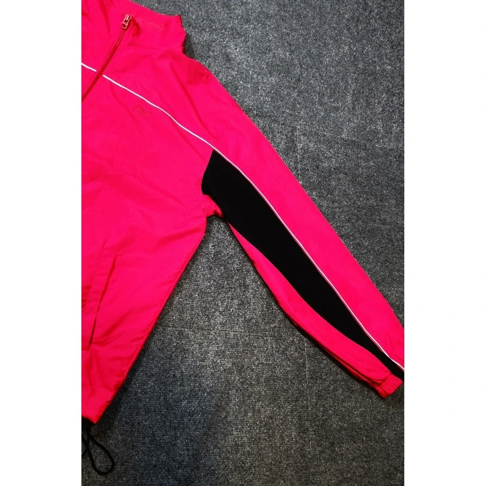 Vintage Y2K Reebok Athletic Tracksuit Set Red Full Zip Jacket & Black Pants Med